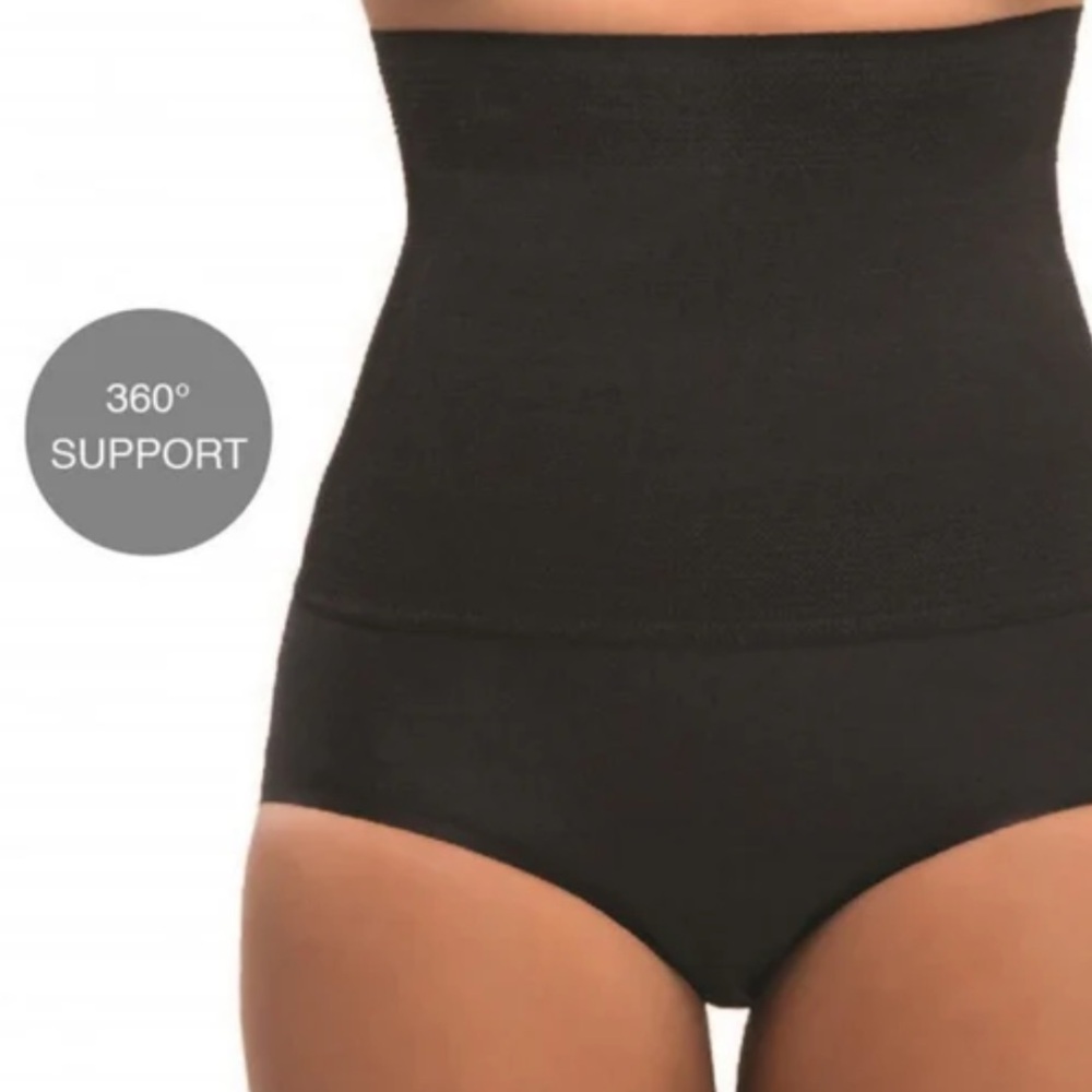 Under Where? Luxury Collection 8” Supportive Waistband Brief Black 1X Curvy
